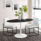 Modway Lippa 54" Oval Faux Marble Dining Table