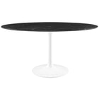 Modway Lippa 60" Oval Faux Marble Dining Table  
