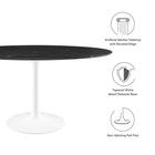 Modway Lippa 60" Oval Faux Marble Dining Table