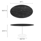 Modway Lippa 60" Oval Faux Marble Dining Table