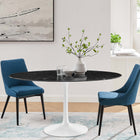 Modway Lippa 60" Oval Faux Marble Dining Table