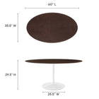 Modway Lippa 60" Oval Cherry Walnut Wood Dining Table