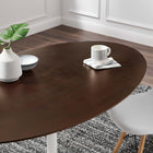 Modway Lippa 60" Oval Cherry Walnut Wood Dining Table