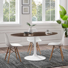 Modway Lippa 60" Oval Cherry Walnut Wood Dining Table