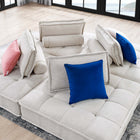Modway Saunter 4-Piece Tufted Fabric Fabric Sectional Sofa