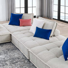 Modway Saunter 4-Piece Tufted Fabric Fabric Sectional Sofa