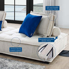 Modway Saunter 4-Piece Tufted Fabric Fabric Sectional Sofa