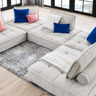 Modway Saunter 5-Piece Tufted Fabric Fabric Sectional Sofa