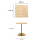 Modway Lippa 24" Square Wood Dining Table