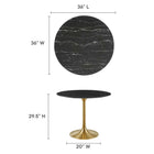 Modway Lippa 36" Round Faux Marble Dining Table