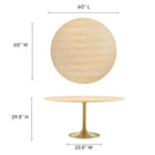 Modway Lippa 60" Round Wood Dining Table