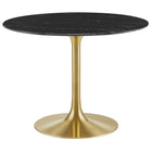 Modway Lippa 40" Round Faux Marble Dining Table  