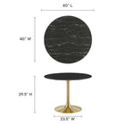 Modway Lippa 40" Round Faux Marble Dining Table