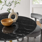 Modway Lippa 40" Round Faux Marble Dining Table