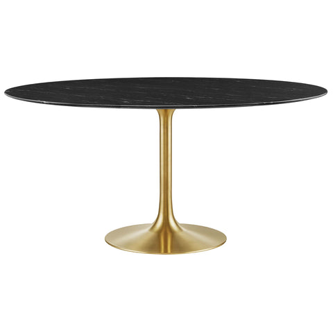 Modway Lippa 60" Round Faux Marble Dining Table  