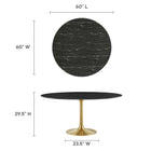 Modway Lippa 60" Round Faux Marble Dining Table