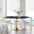 Modway Lippa 60" Round Faux Marble Dining Table