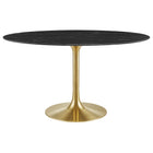 Modway Lippa 54" Oval Faux Marble Dining Table  