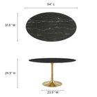Modway Lippa 54" Oval Faux Marble Dining Table
