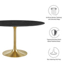 Modway Lippa 54" Oval Faux Marble Dining Table