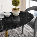 Modway Lippa 54" Oval Faux Marble Dining Table