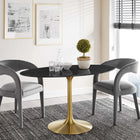 Modway Lippa 54" Oval Faux Marble Dining Table