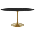 Modway Lippa 60" Oval Faux Marble Dining Table  