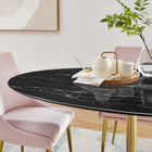 Modway Lippa 60" Oval Faux Marble Dining Table