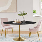 Modway Lippa 60" Oval Faux Marble Dining Table