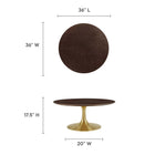 Modway Lippa 36" Round Wood Coffee Table