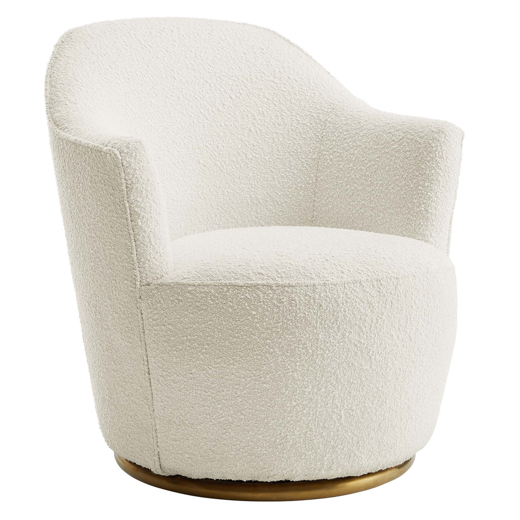 Modway Nora Boucle Upholstered Swivel Chair  