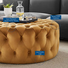 Modway Amour Tufted Button Large Round Performance Velvet Ottoman