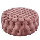 Modway Amour Tufted Button Large Round Performance Velvet Ottoman  