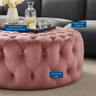 Modway Amour Tufted Button Large Round Performance Velvet Ottoman