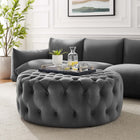 Modway Amour Tufted Button Large Round Performance Velvet Ottoman