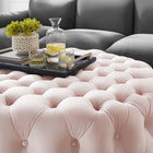Modway Amour Tufted Button Large Round Performance Velvet Ottoman