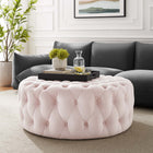 Modway Amour Tufted Button Large Round Performance Velvet Ottoman