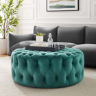 Modway Amour Tufted Button Large Round Performance Velvet Ottoman