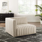 Modway Conjure Channel Tufted Upholstered Fabric Left-Arm Chair