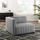Modway Conjure Channel Tufted Upholstered Fabric Left-Arm Chair