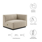 Modway Conjure Channel Tufted Upholstered Fabric Right-Arm Chair