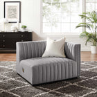 Modway Conjure Channel Tufted Upholstered Fabric Right-Arm Chair