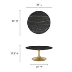 Modway Lippa 36" Round Faux Marble Coffee Table