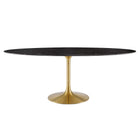 Modway Lippa 78" Oval Faux Marble Dining Table  