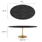 Modway Lippa 78" Oval Faux Marble Dining Table