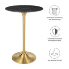 Modway Lippa 28" Round Faux Marble Bar Table
