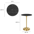 Modway Lippa 28" Round Faux Marble Bar Table