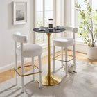 Modway Lippa 28" Round Faux Marble Bar Table