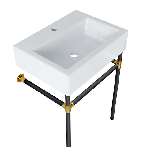 Modway Redeem 24" Wall-Mount Black Stainless Steel Bathroom Vanity  