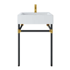 Modway Redeem 24" Wall-Mount Black Stainless Steel Bathroom Vanity